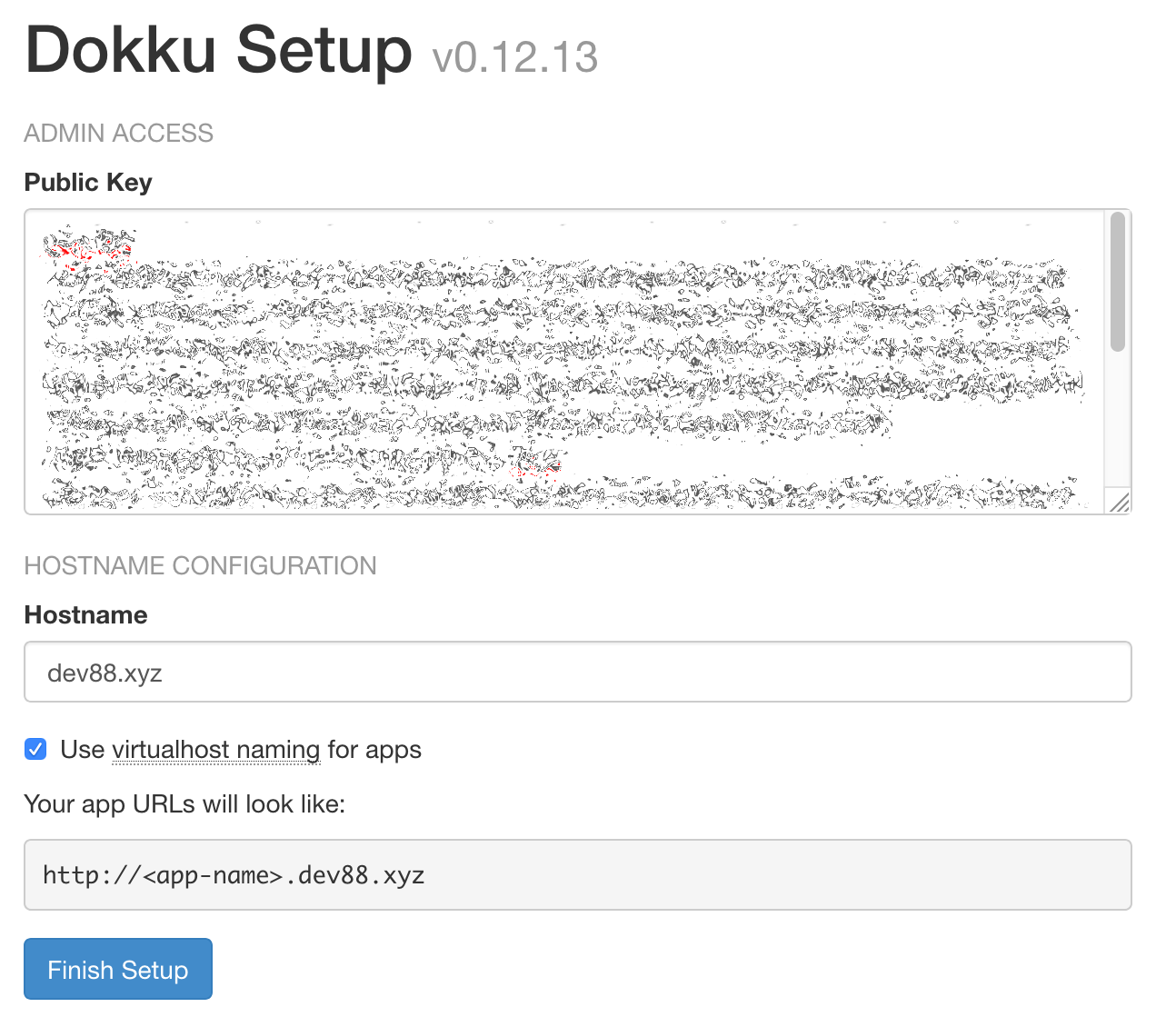 Dokku configuration form